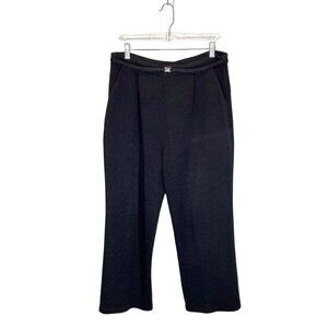 St. John Knitted SJK black pants Santana knit Size 10 Vintage pull on pockets